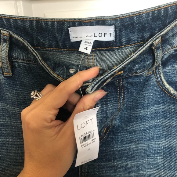 LOFT Distressed Jean Skirt - Picture 3 of 5